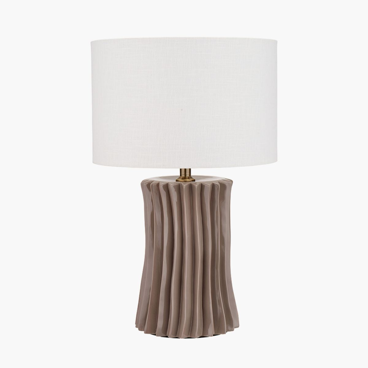 Pacific Lifestyle Devony Taupe Pleated Ceramic Table Lamp Base