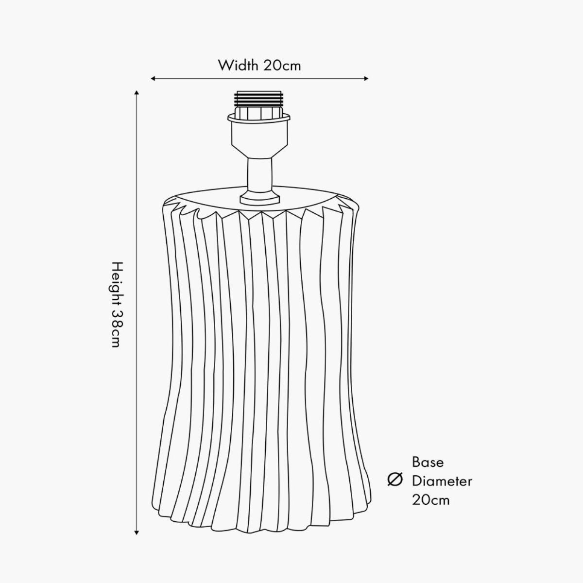 Pacific Lifestyle Devony Taupe Pleated Ceramic Table Lamp Base