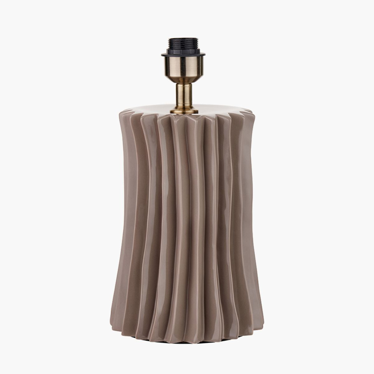 Pacific Lifestyle Devony Taupe Pleated Ceramic Table Lamp Base