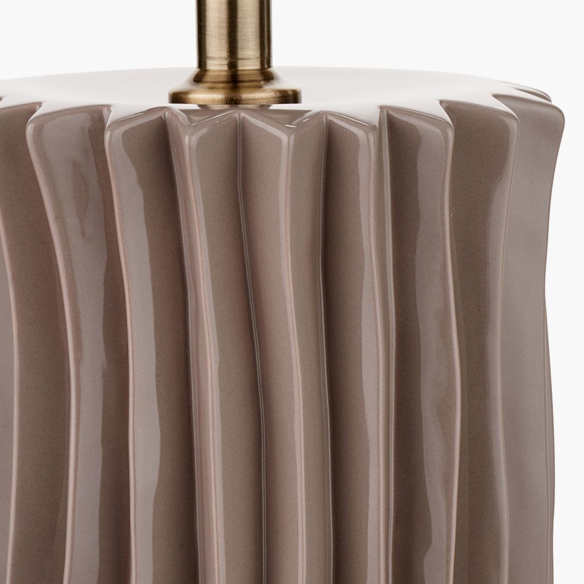 Pacific Lifestyle Devony Taupe Pleated Ceramic Table Lamp Base