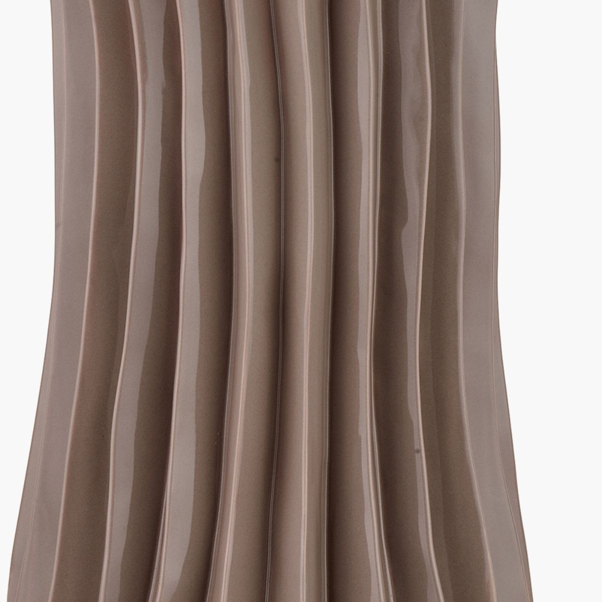 Pacific Lifestyle Devony Taupe Pleated Ceramic Table Lamp Base