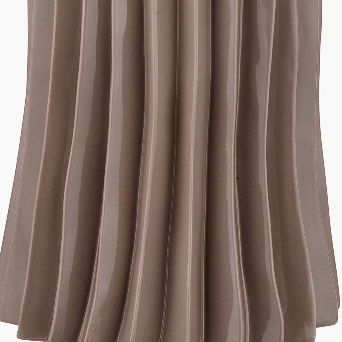 Pacific Lifestyle Devony Taupe Pleated Ceramic Table Lamp Base