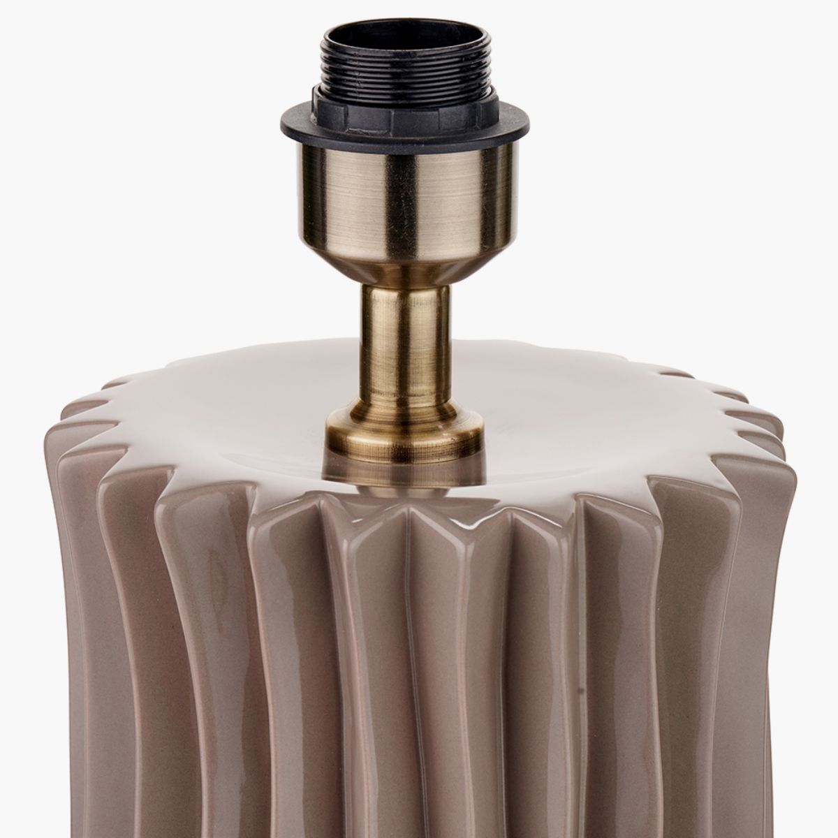 Pacific Lifestyle Devony Taupe Pleated Ceramic Table Lamp Base