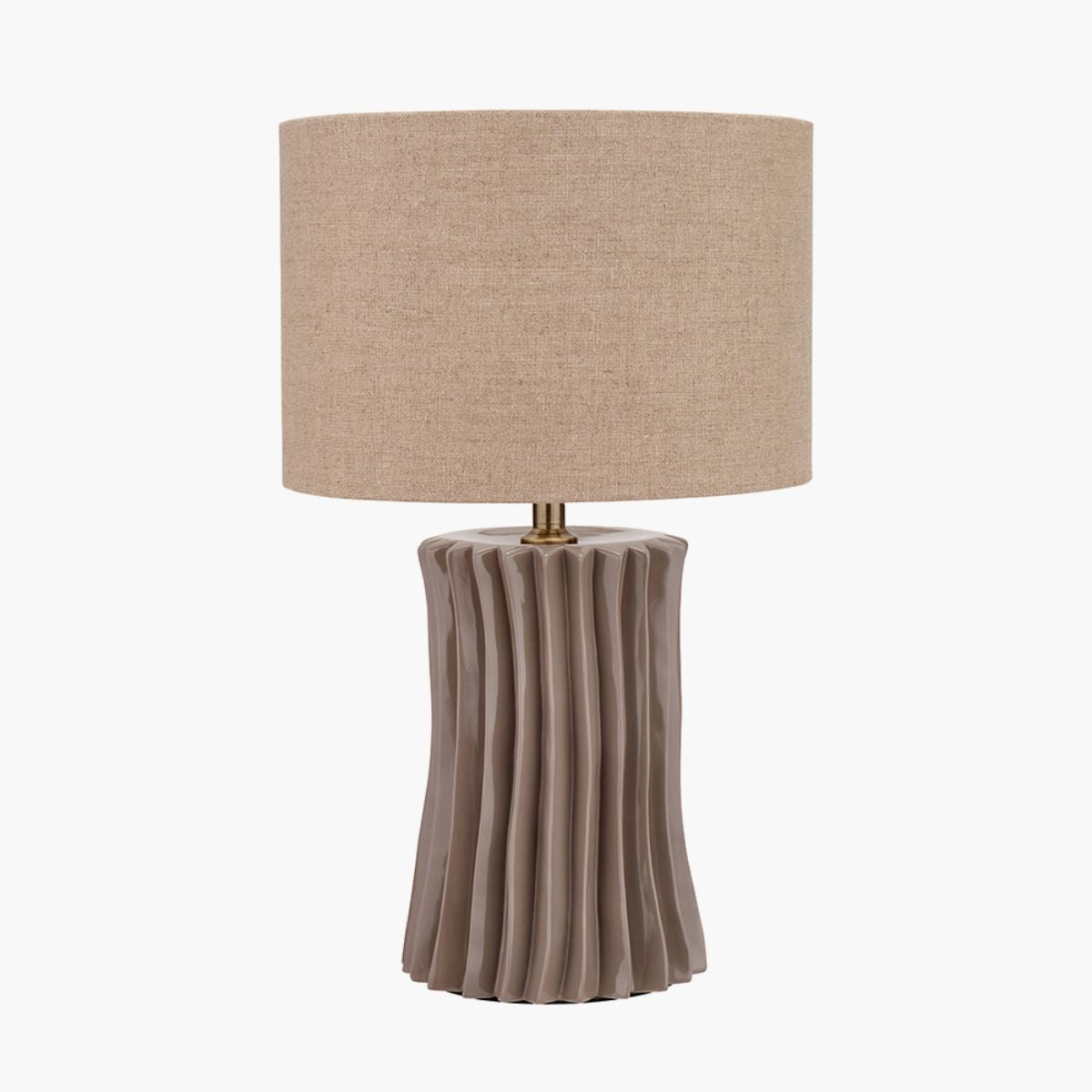 Pacific Lifestyle Devony Taupe Pleated Ceramic Table Lamp Base