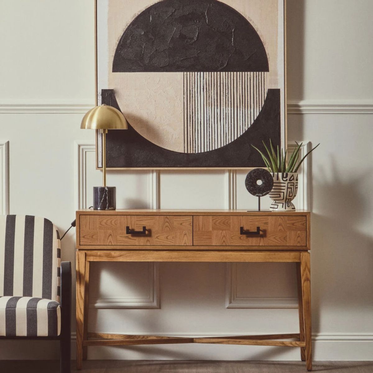 Beaumonde Home Dimaro Natural Two Drawer Console Table
