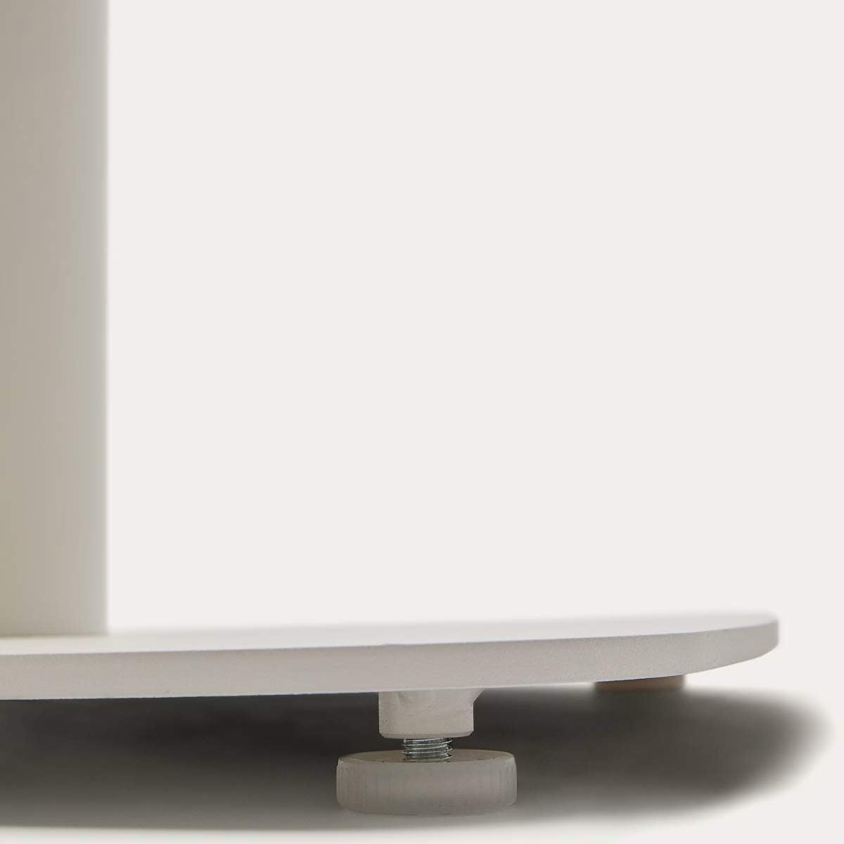 Kave Home Dina outdoor table in white with metal leg in a painted white finish, 68 x 68 x 70 cm