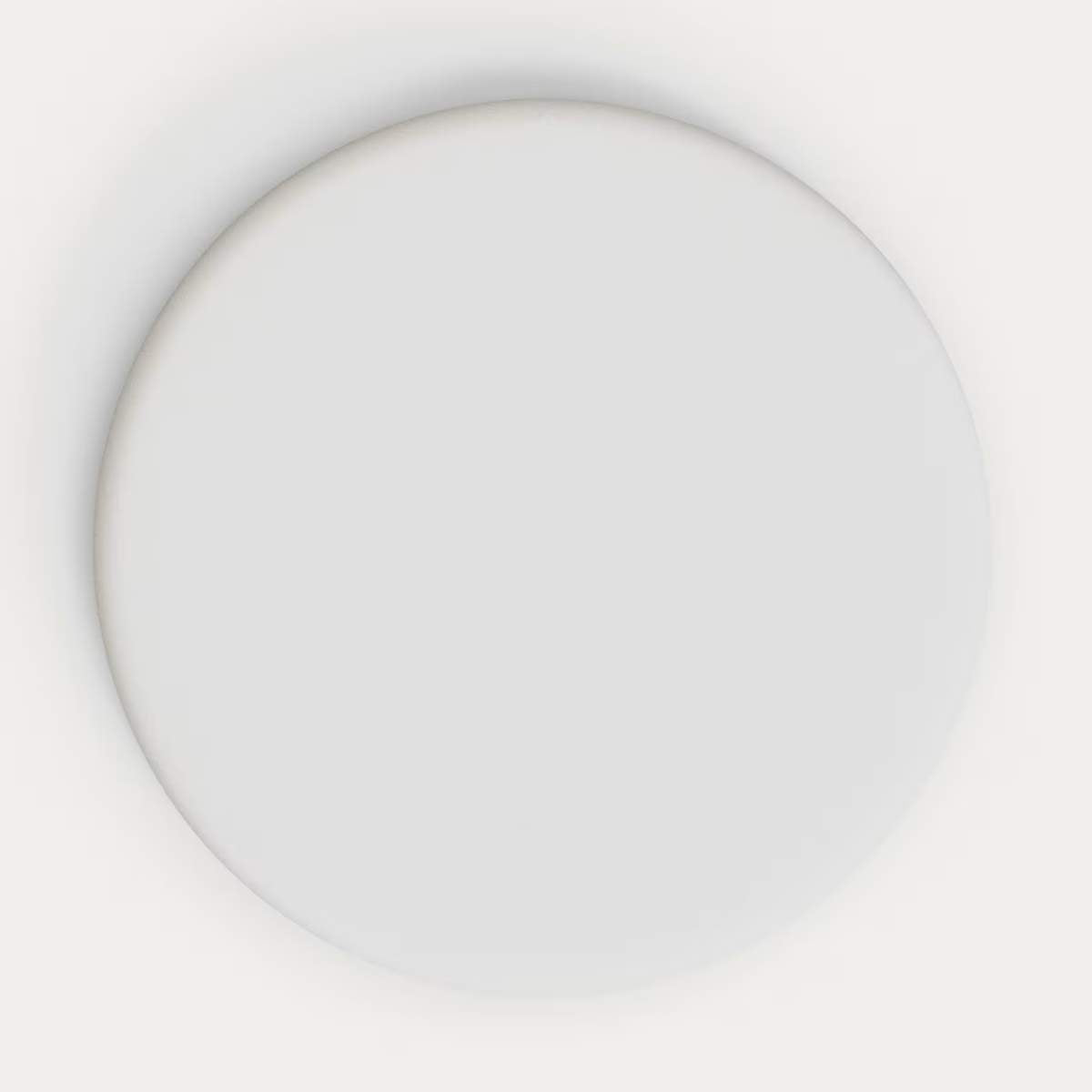 Kave Home Dina outdoor round table with white cement top Ø70cm and white steel base 48x48x72cm