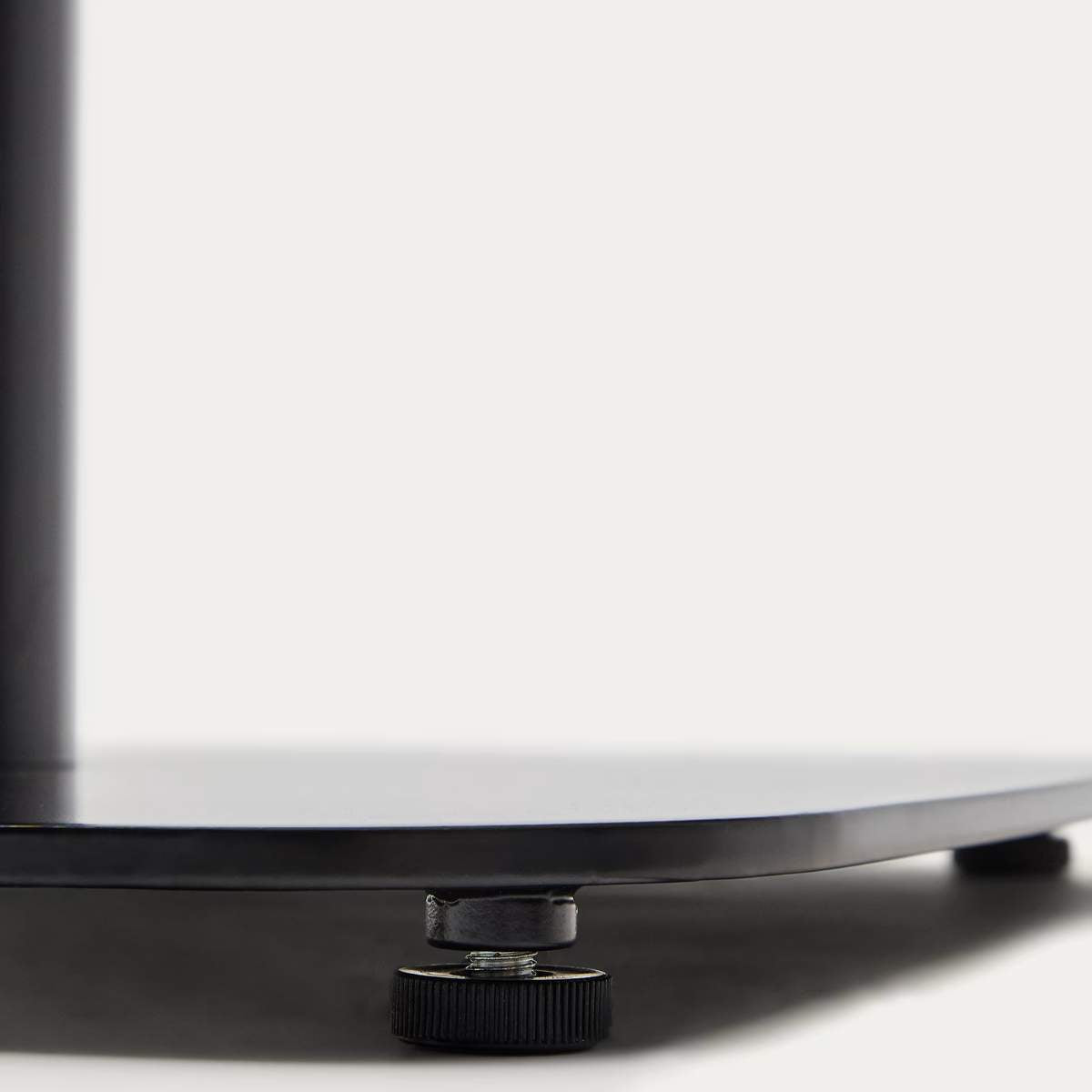 Kave Home Dina high round table in natural finish melamine with metal leg in a painted black finish, Ø 60x96 cm