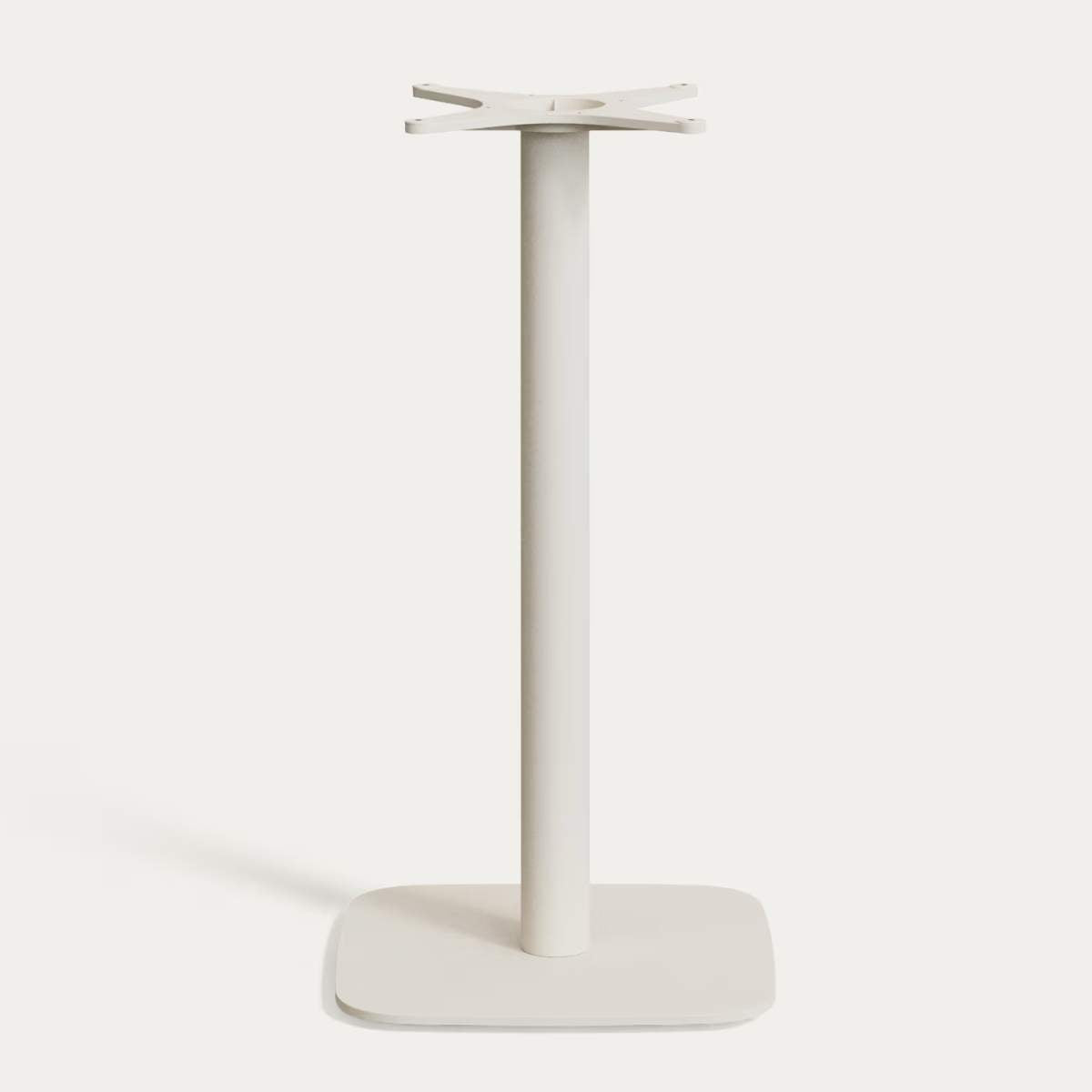 Kave Home Dina outdoor tall round table with white cement top Ø70cm and white steel base 48x48x96cm