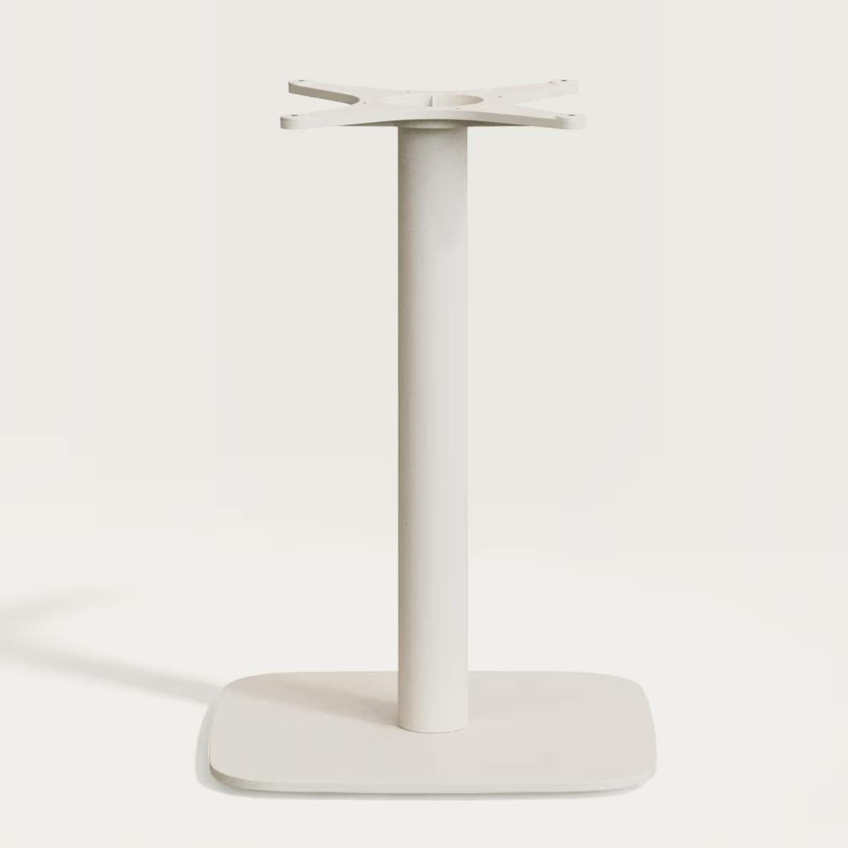 Kave Home Dina outdoor table with white cement top 70x70cm and white steel base 48x48x72cm