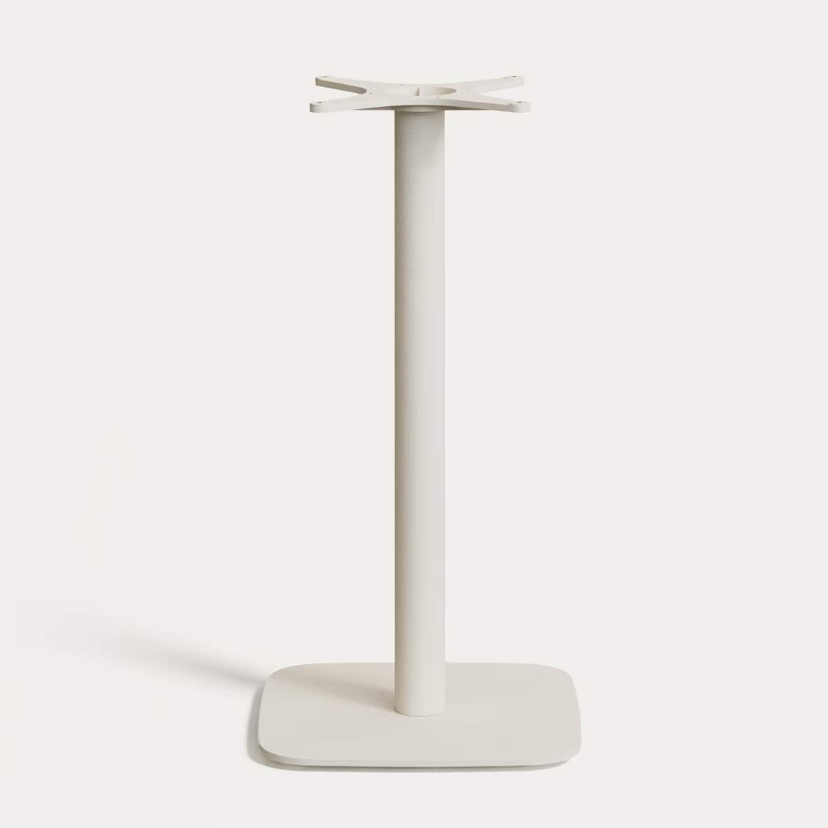 Kave Home Dina outdoor tall table with white cement top 70x70cm and white steel base 48x48x96cm