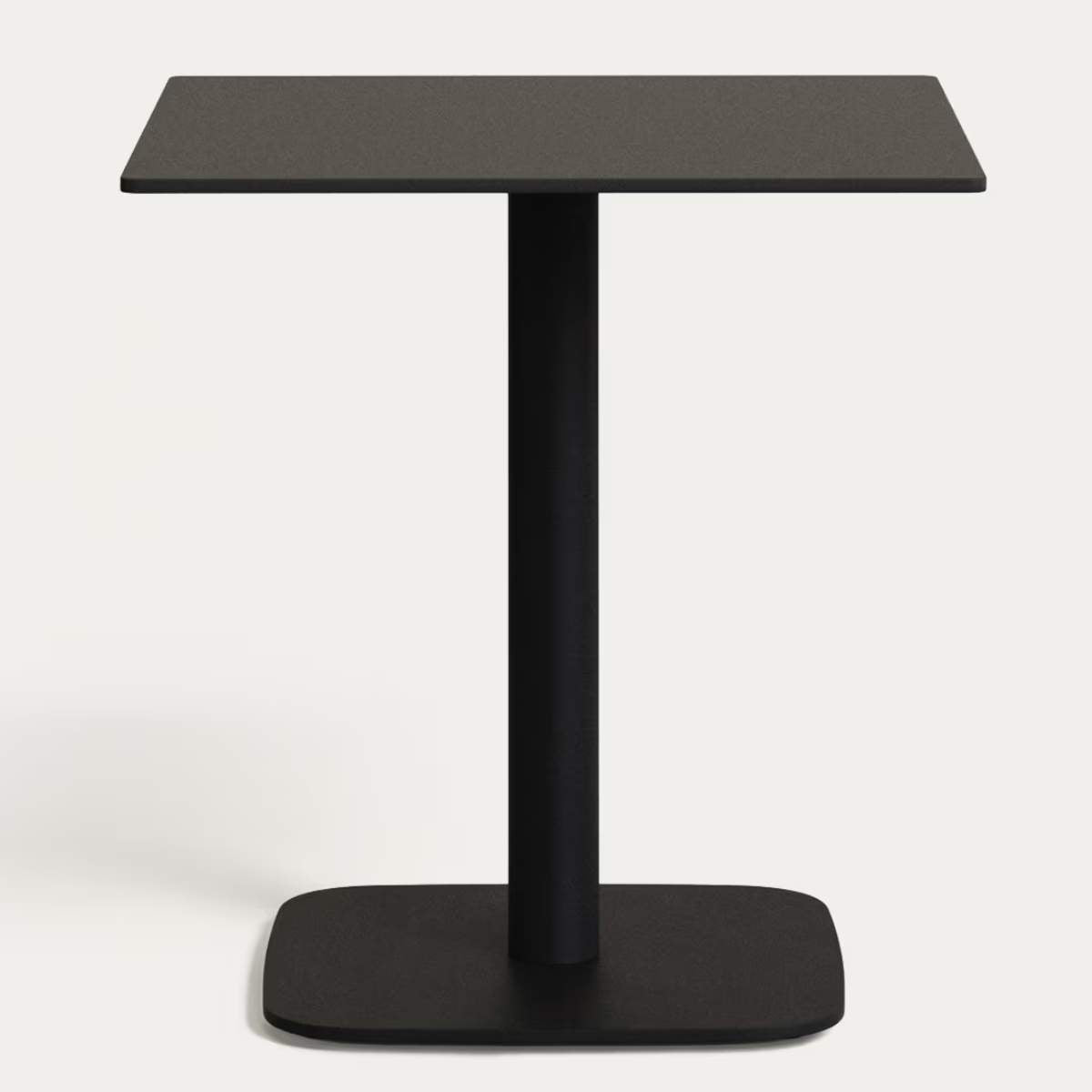 Kave Home Dina outdoor table in white with metal legal in a painted white finish, 68 x 68 x 70 cm