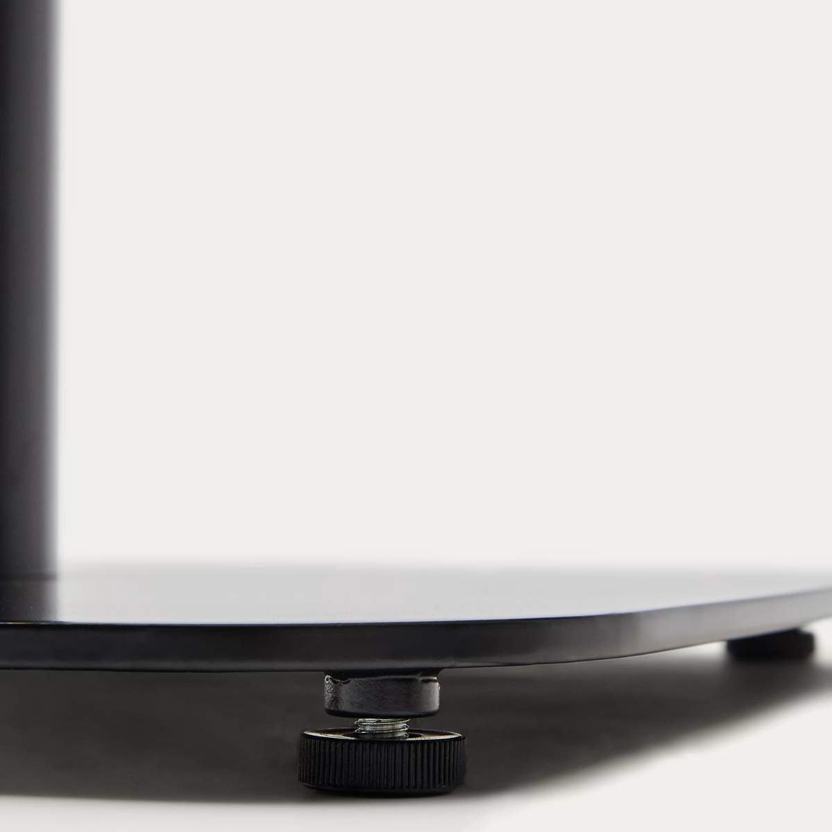 Kave Home Dina high round table in natural finish melamine with metal leg in a painted black finish, Ø 60x96 cm