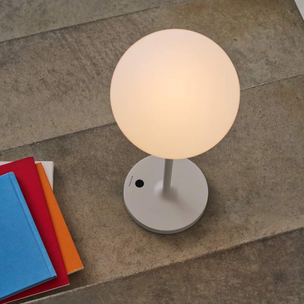 Kave Home Dinesh outdoor table lamp in grey aluminium 40 cm