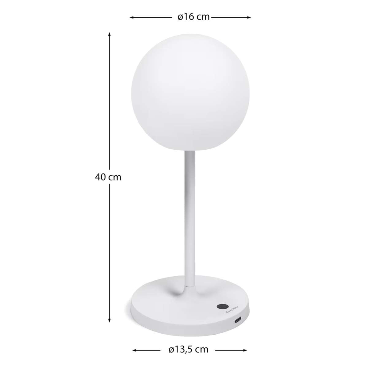 Kave Home Dinesh outdoor table lamp in grey aluminium 40 cm