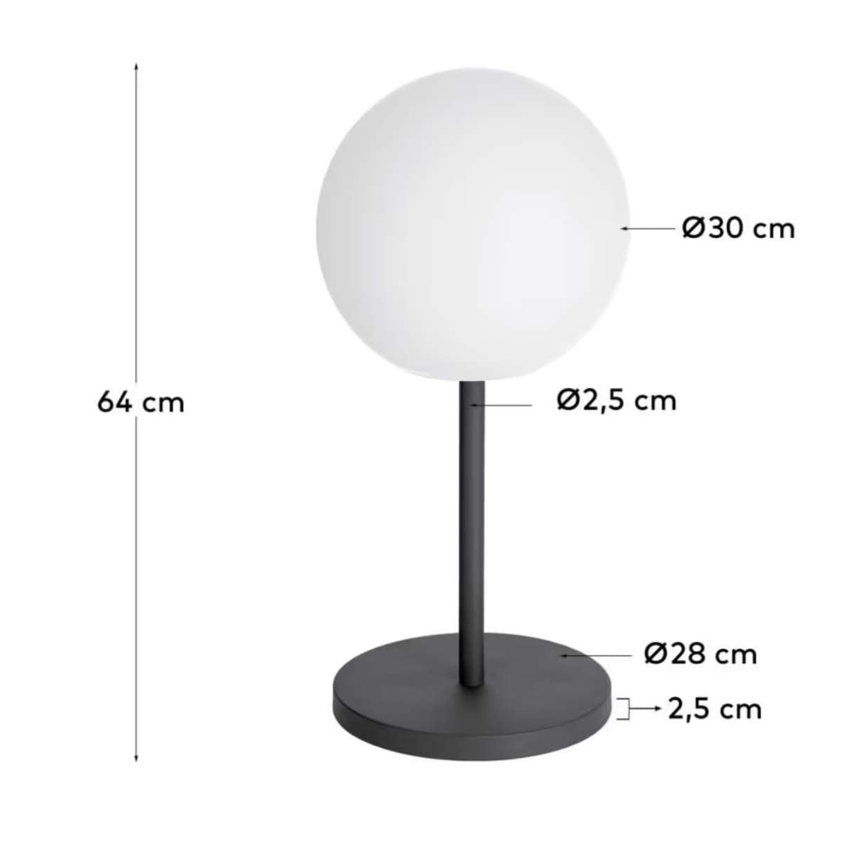 Kave Home Outdoor Dinesh table lamp in black steel
