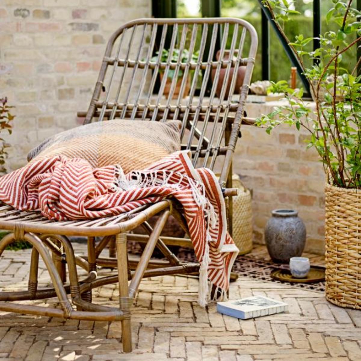 Bloomingville Dione Deck Chair - Brown Rattan