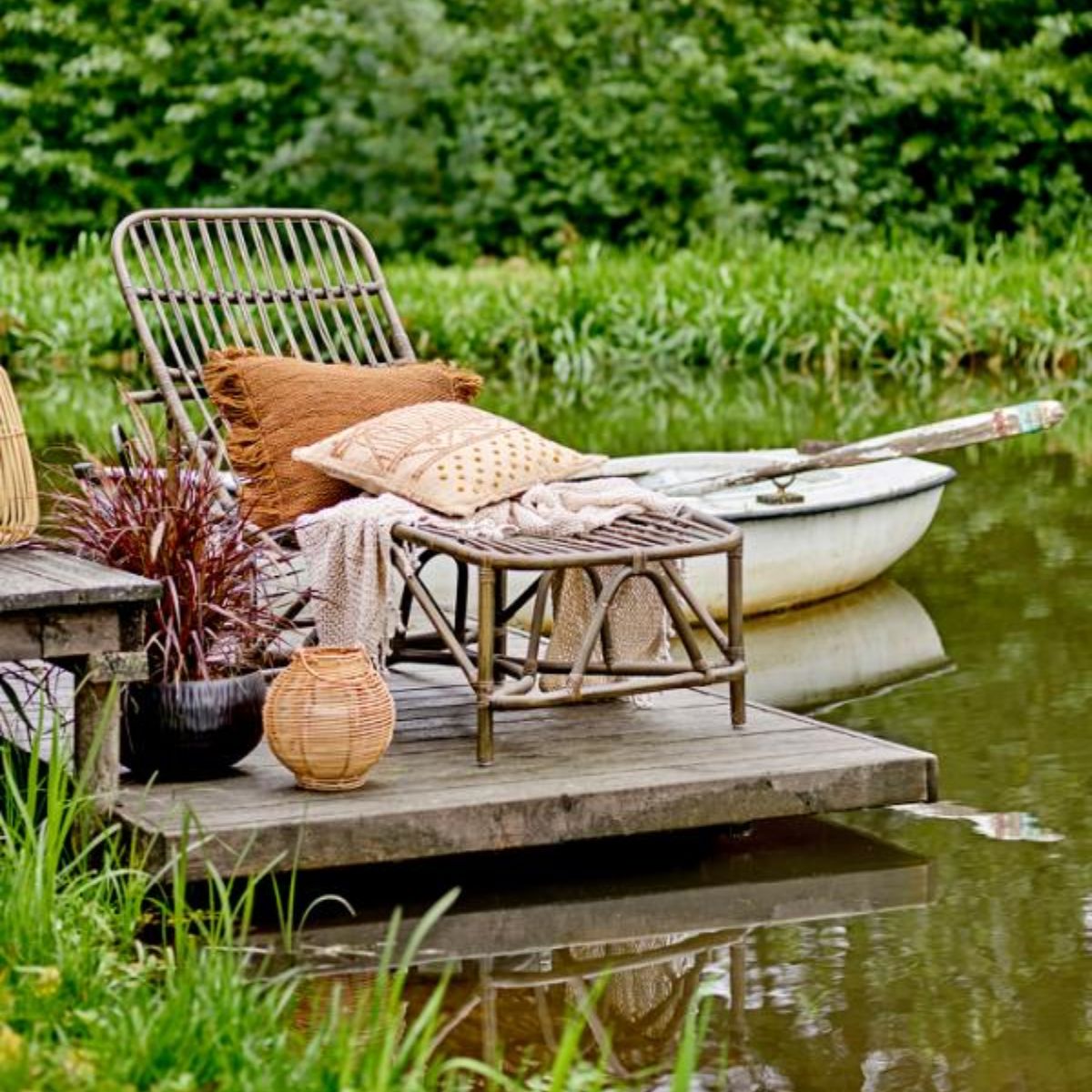 Bloomingville Dione Deck Chair - Brown Rattan