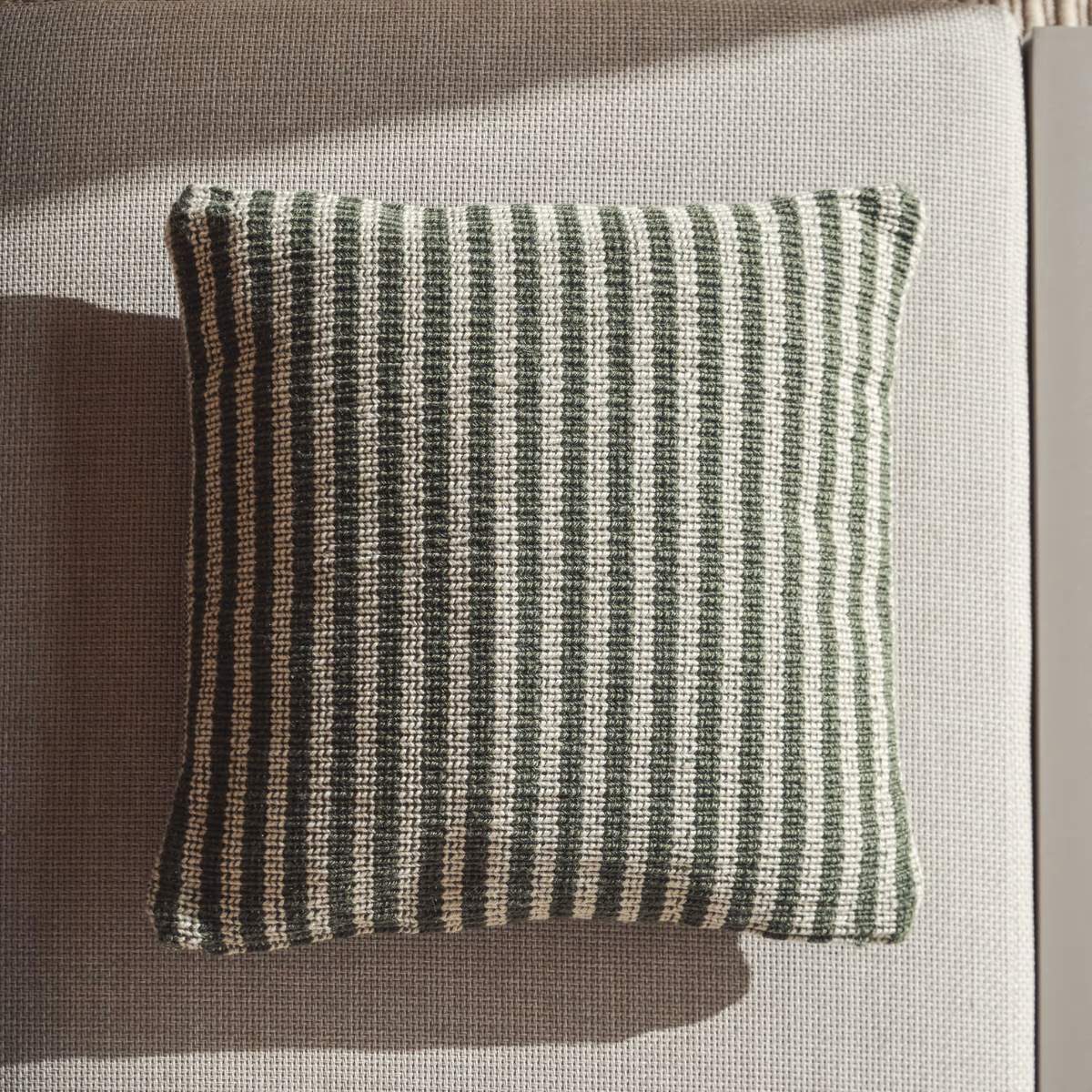 Kave Home Dirome yellow striped 100% PET cushion cover 45 x 45 cm