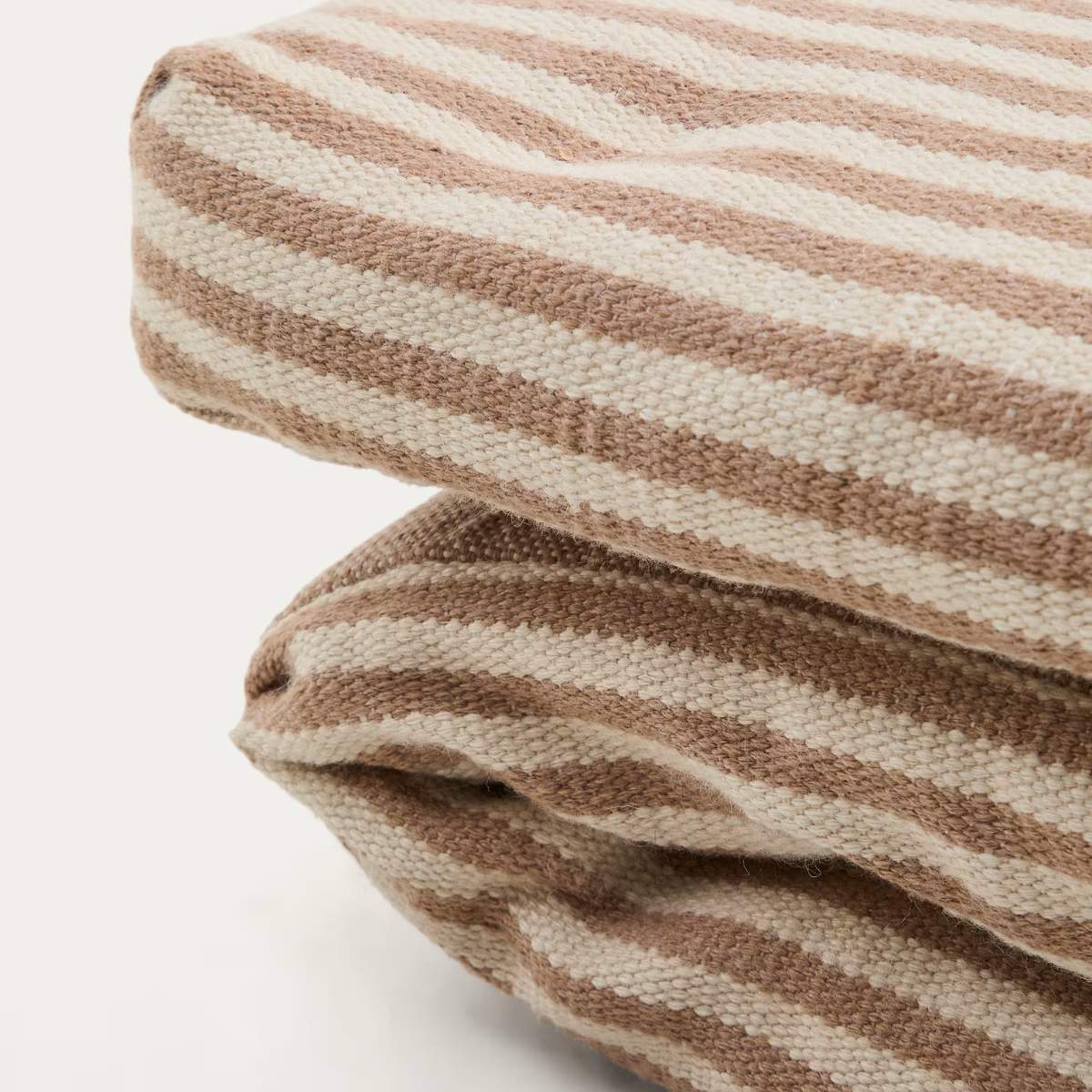 Kave Home Dirome orange striped 100% PET sun lounger cushion 50 x 175cm