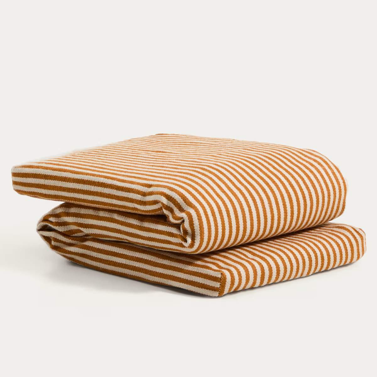 Kave Home Dirome orange striped 100% PET sun lounger cushion 50 x 175cm