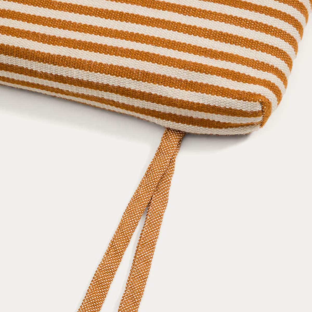 Kave Home Dirome orange striped 100% PET sun lounger cushion 50 x 175cm