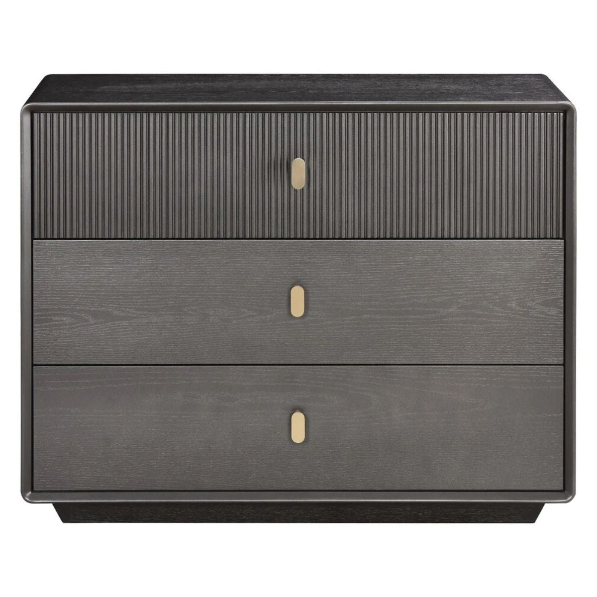 Beaumonde Home Dorsino Brown Grey Wood Veneer Three Drawer Chest