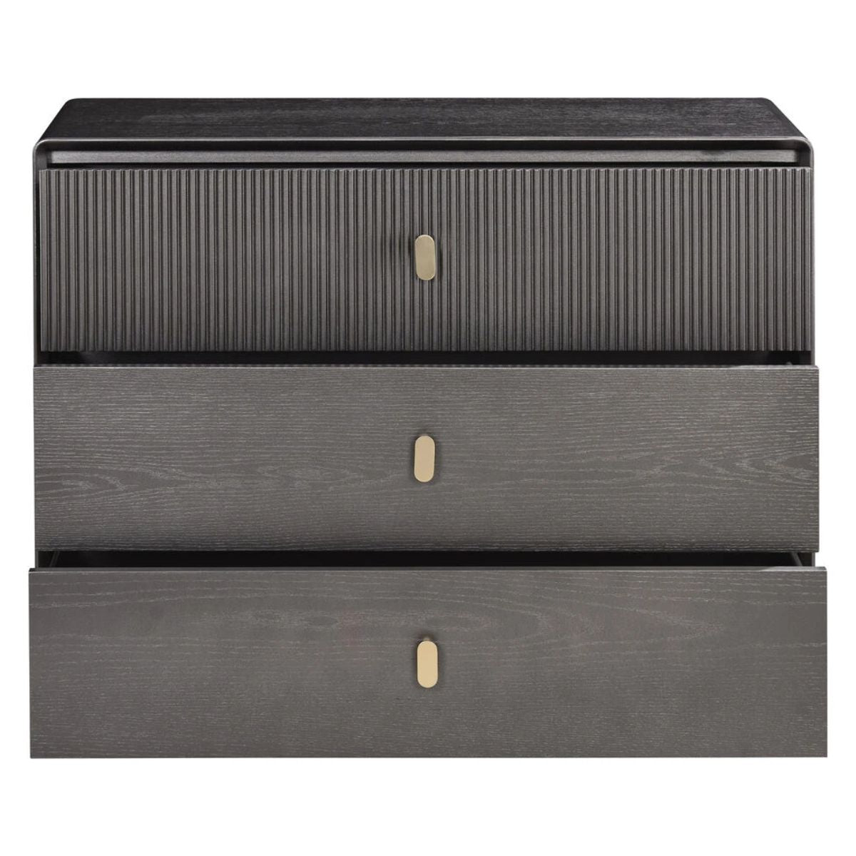 Beaumonde Home Dorsino Brown Grey Wood Veneer Three Drawer Chest