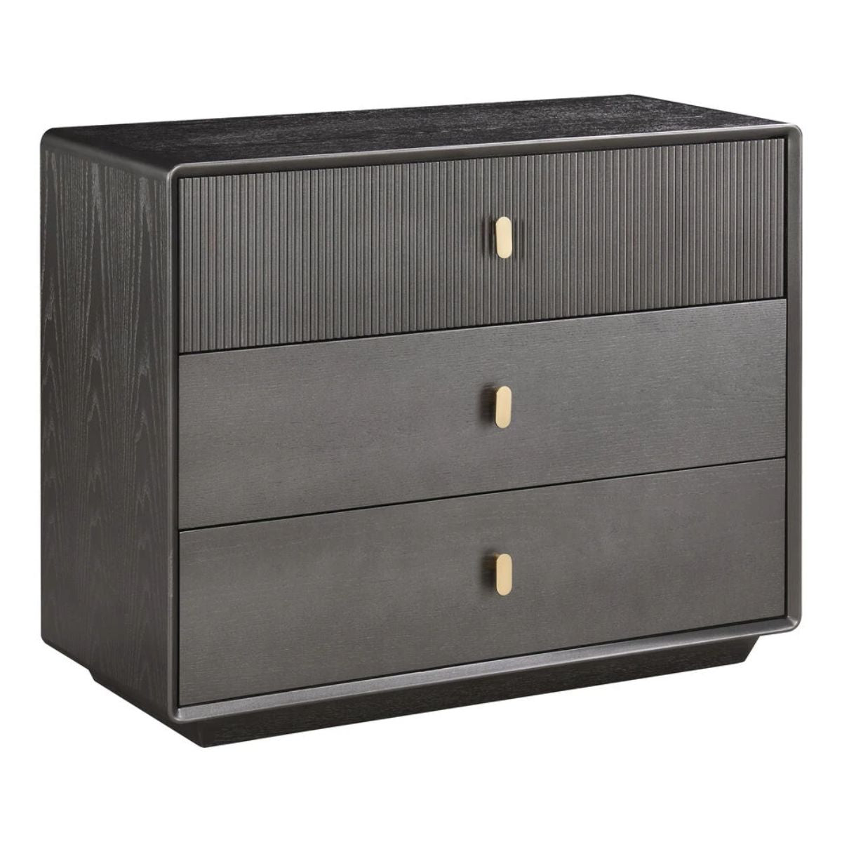 Beaumonde Home Dorsino Brown Grey Wood Veneer Three Drawer Chest