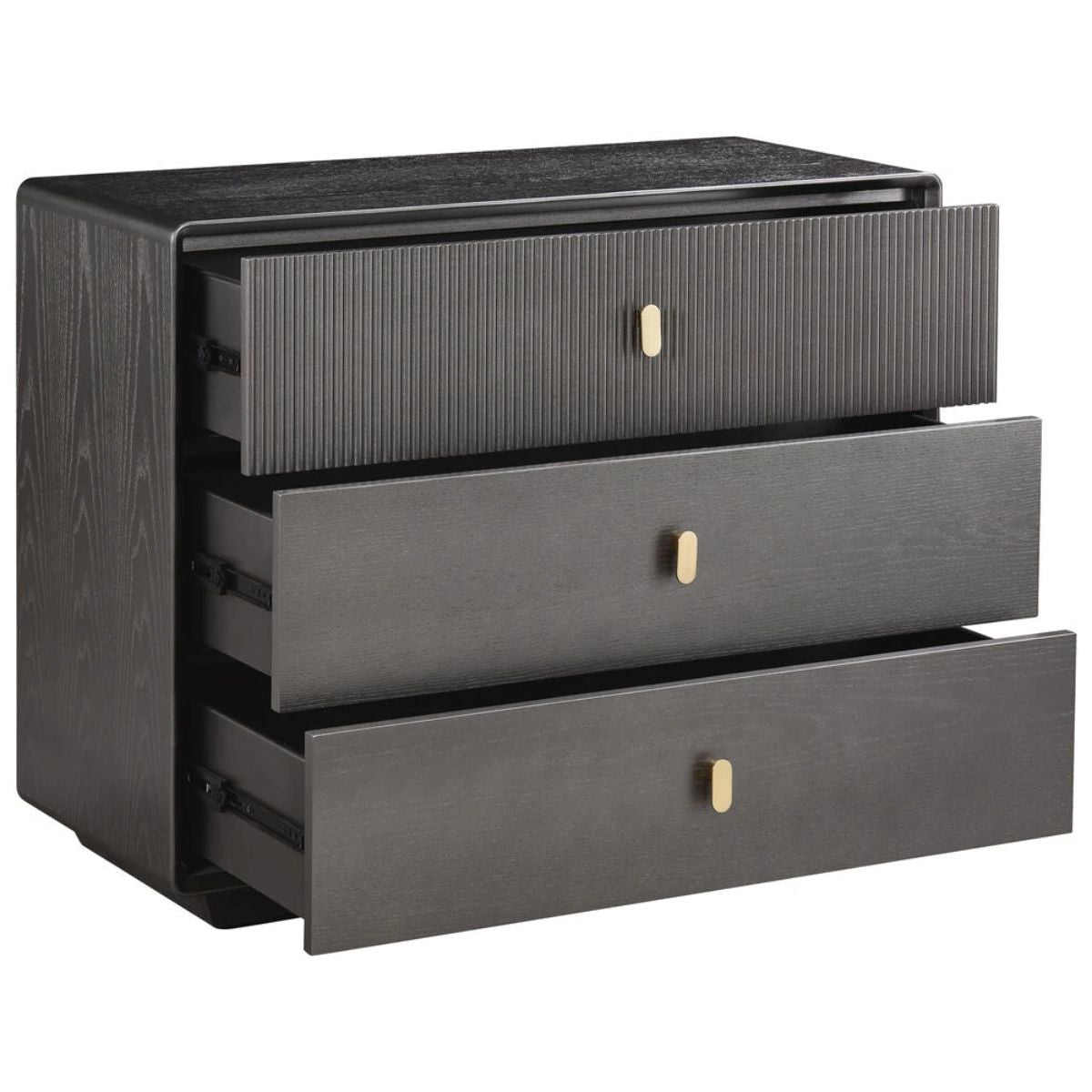 Beaumonde Home Dorsino Brown Grey Wood Veneer Three Drawer Chest
