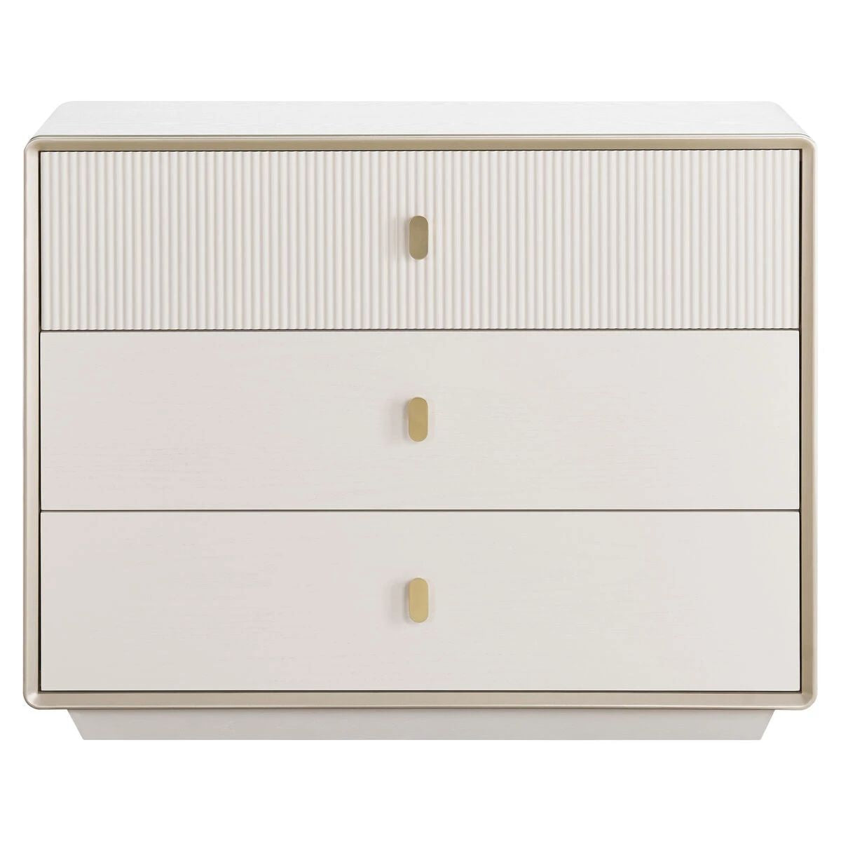 Beaumonde Home Dorsino Ivory Wood Veneer Three Drawer Chest