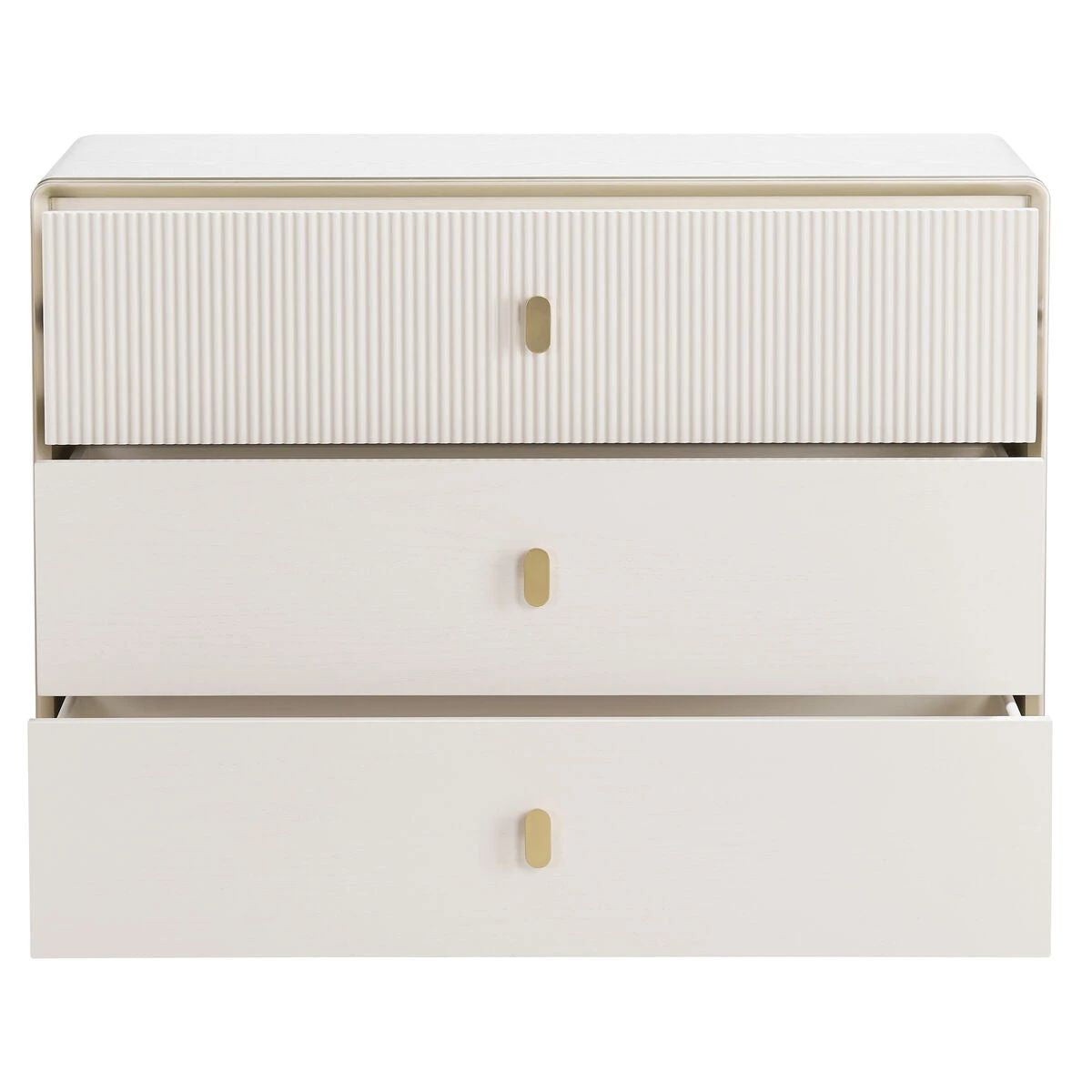 Beaumonde Home Dorsino Ivory Wood Veneer Three Drawer Chest