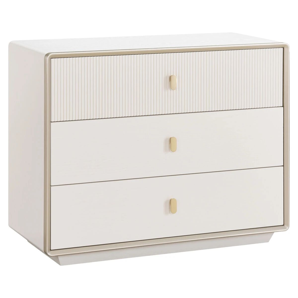 Beaumonde Home Dorsino Ivory Wood Veneer Three Drawer Chest