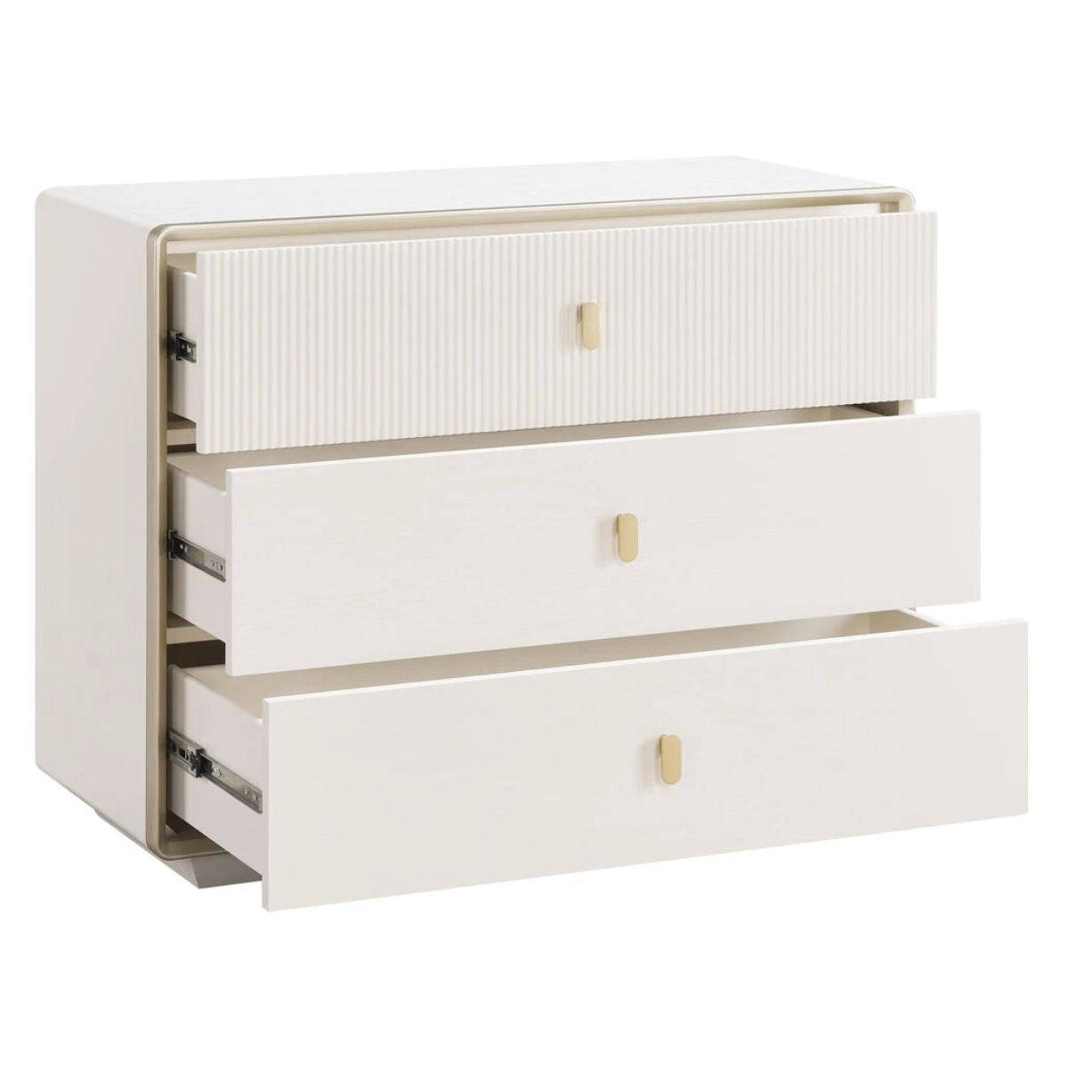 Beaumonde Home Dorsino Ivory Wood Veneer Three Drawer Chest