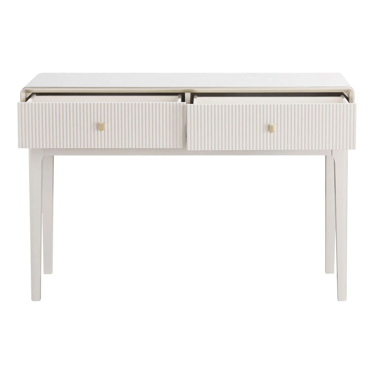 Beaumonde Home Dorsino Ivory Wood Veneer Two Drawer Dressing Table