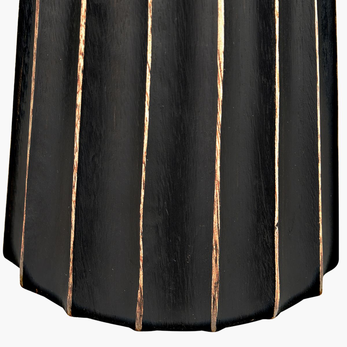 Pacific Lifestyle Draydon Black Wash Mango Wood Textured Cone Table Lamp