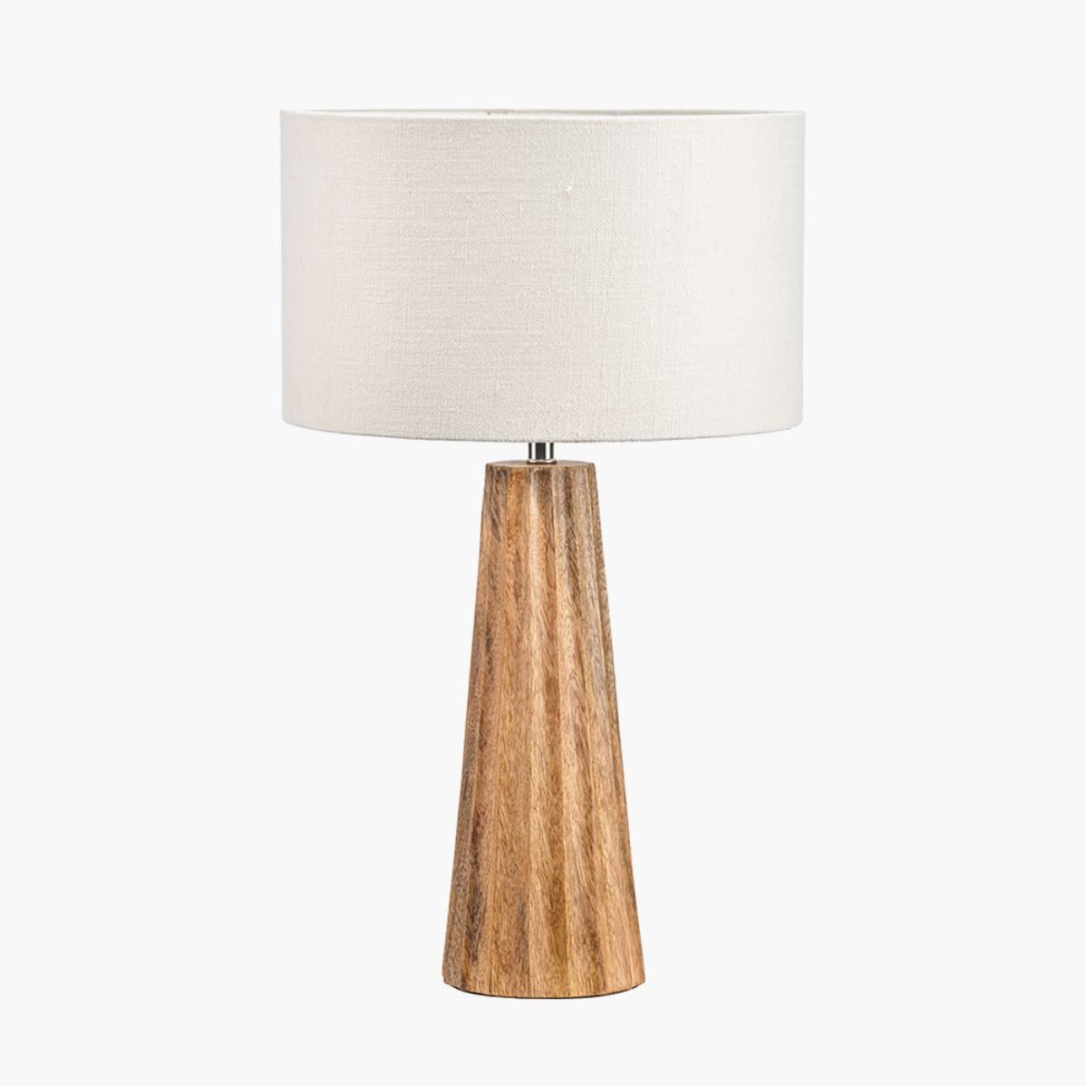 Pacific Lifestyle Draydon Natural Mango Wood Textured Cone Table Lamp