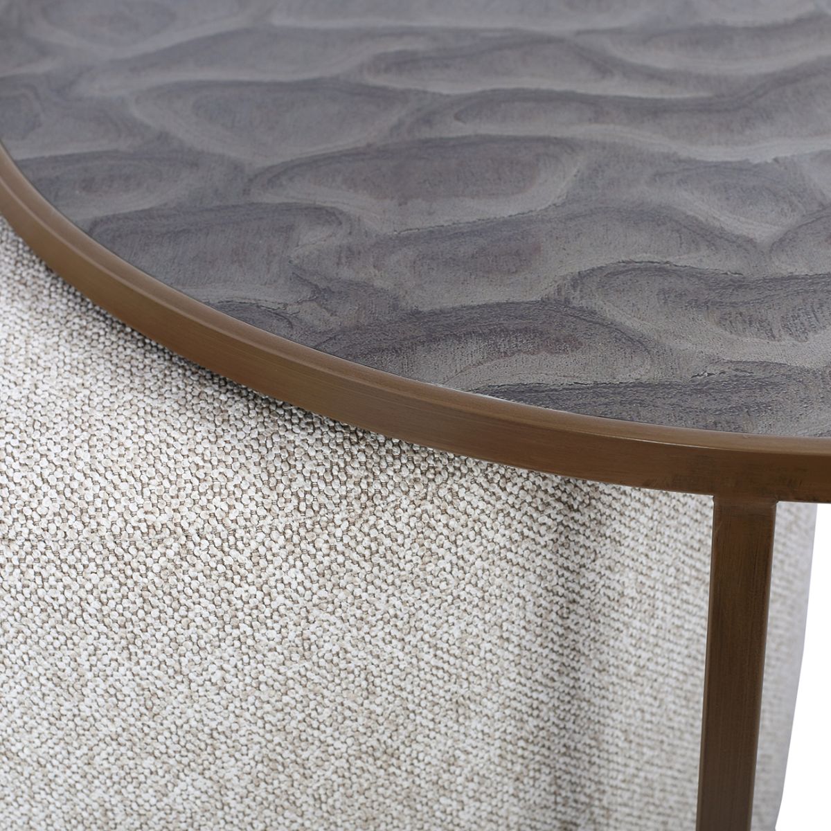 Libra Interiors Driftwood Ripple Coffee Table & Nesting Pouffe