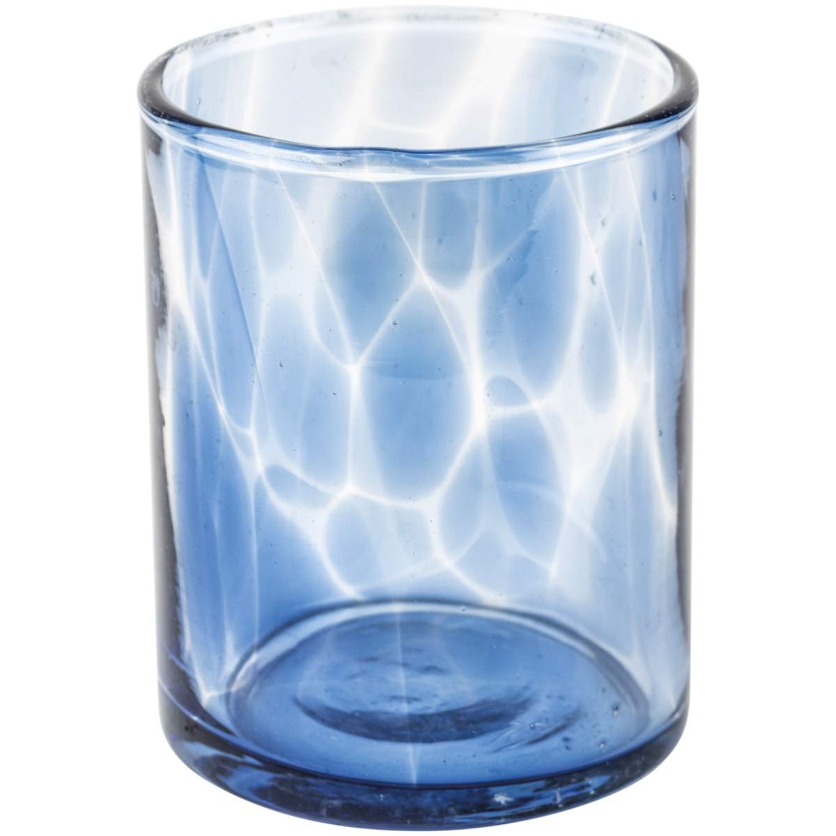 Grand Illusions Drinking Glass Leopard Blue