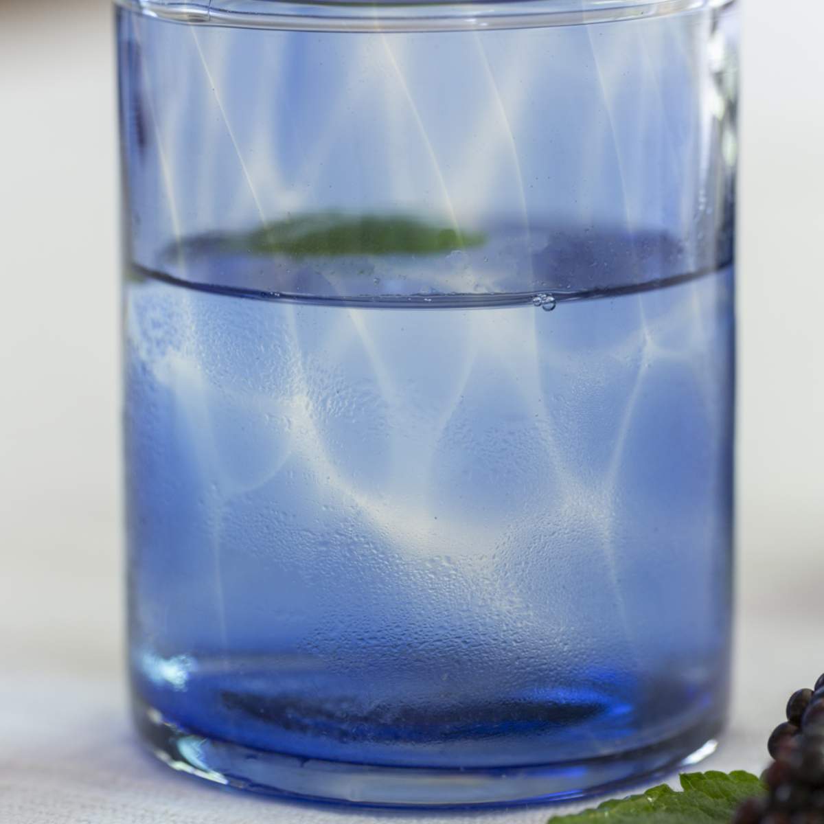 Grand Illusions Drinking Glass Leopard Blue