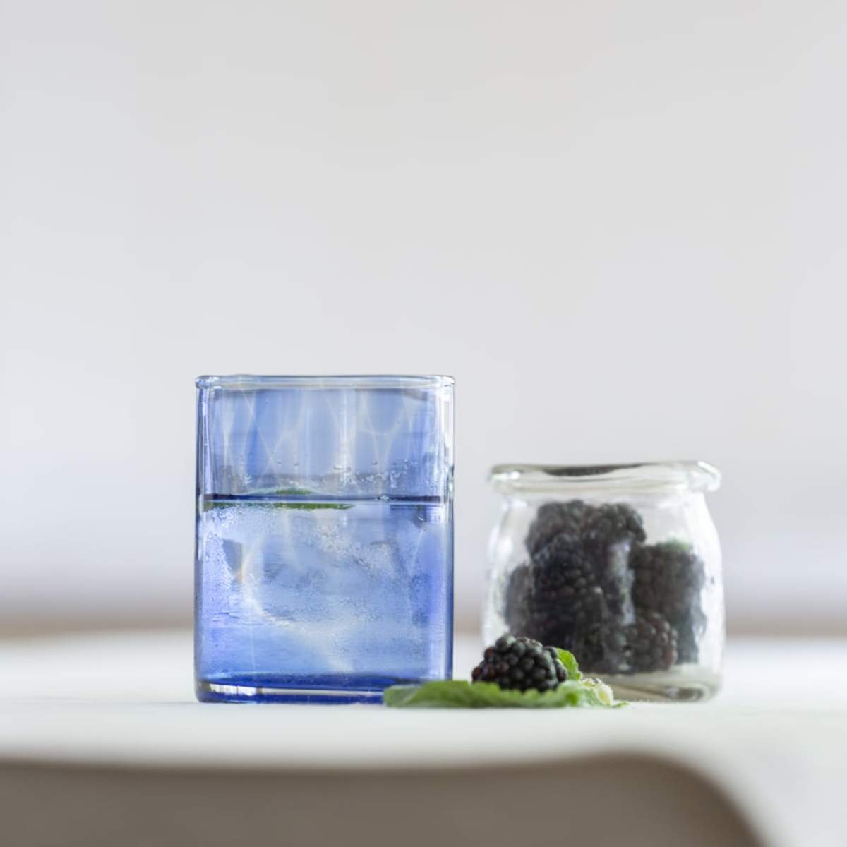 Grand Illusions Drinking Glass Leopard Blue