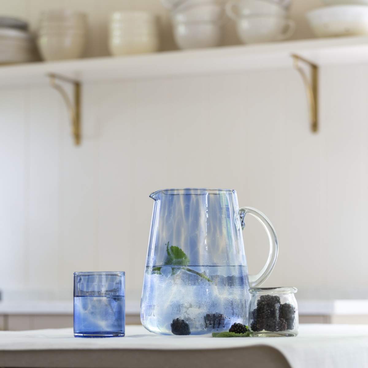 Grand Illusions Drinking Glass Leopard Blue