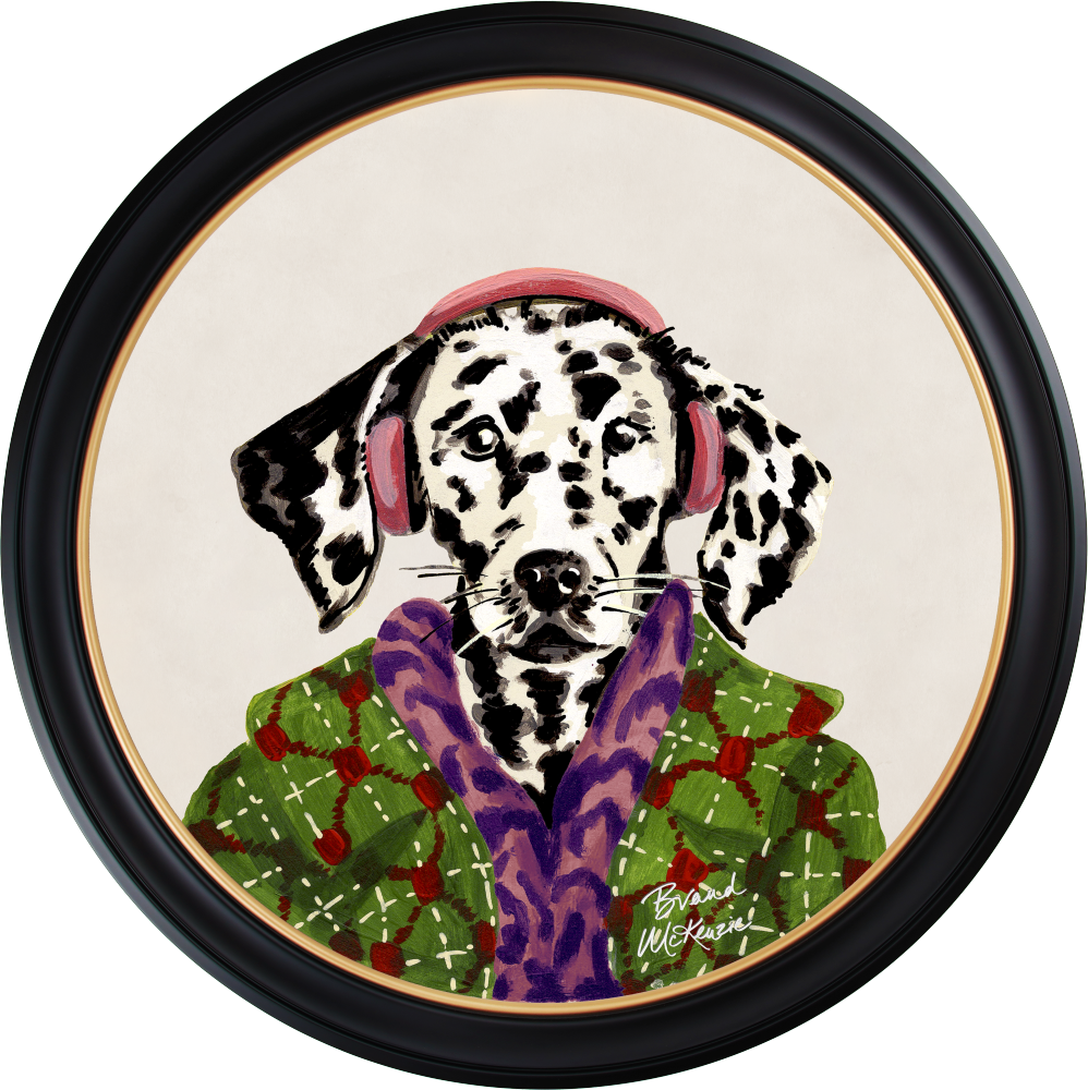 Brand McKenzie Fine China Dylan Framed Round Art Print with Chalk White Background