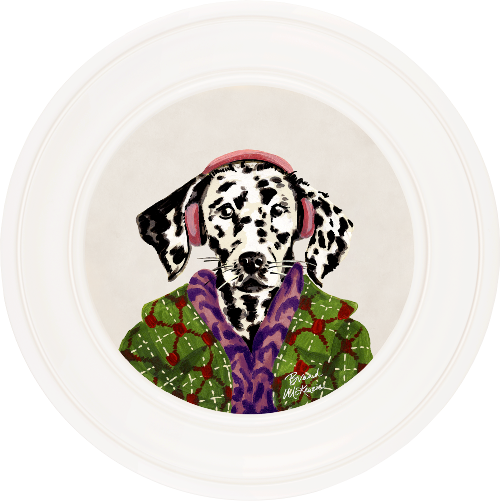 Brand McKenzie Fine China Dylan Framed Round Art Print with Chalk White Background