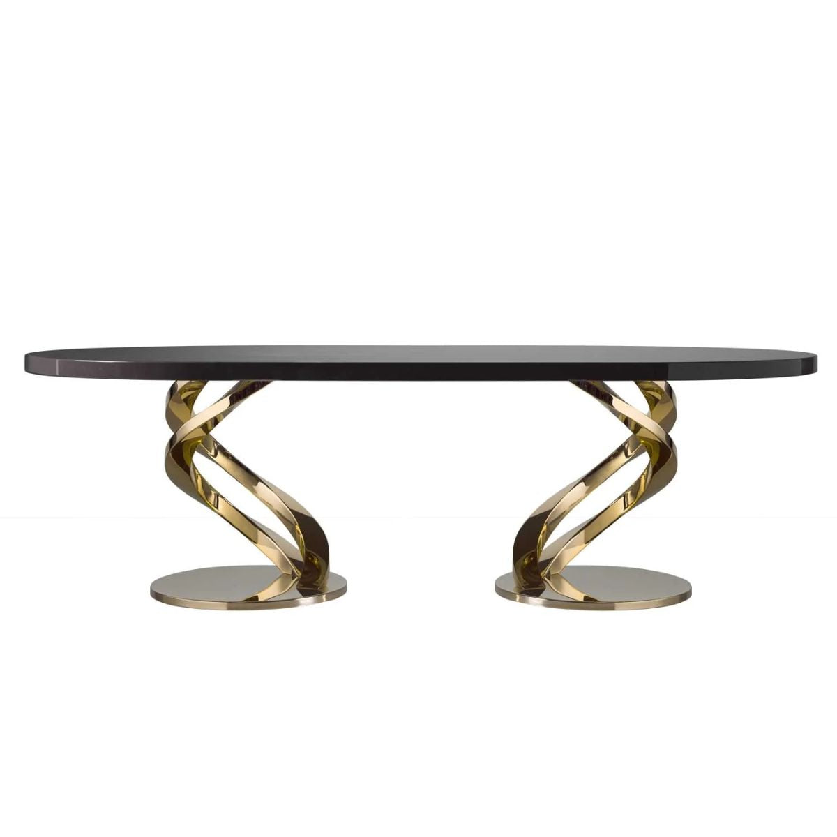 Villari Eclypse Large Oval Dining Table - Black & Gold