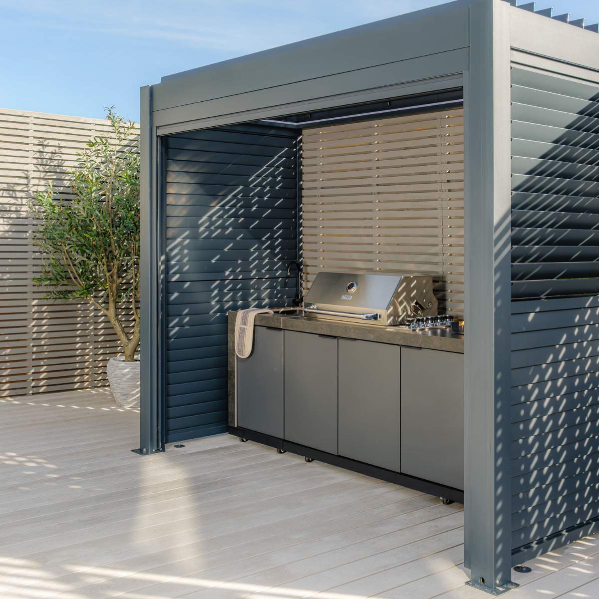 Maze - Eden Aluminium BBQ Shelter 3m x 1.4m Pergola