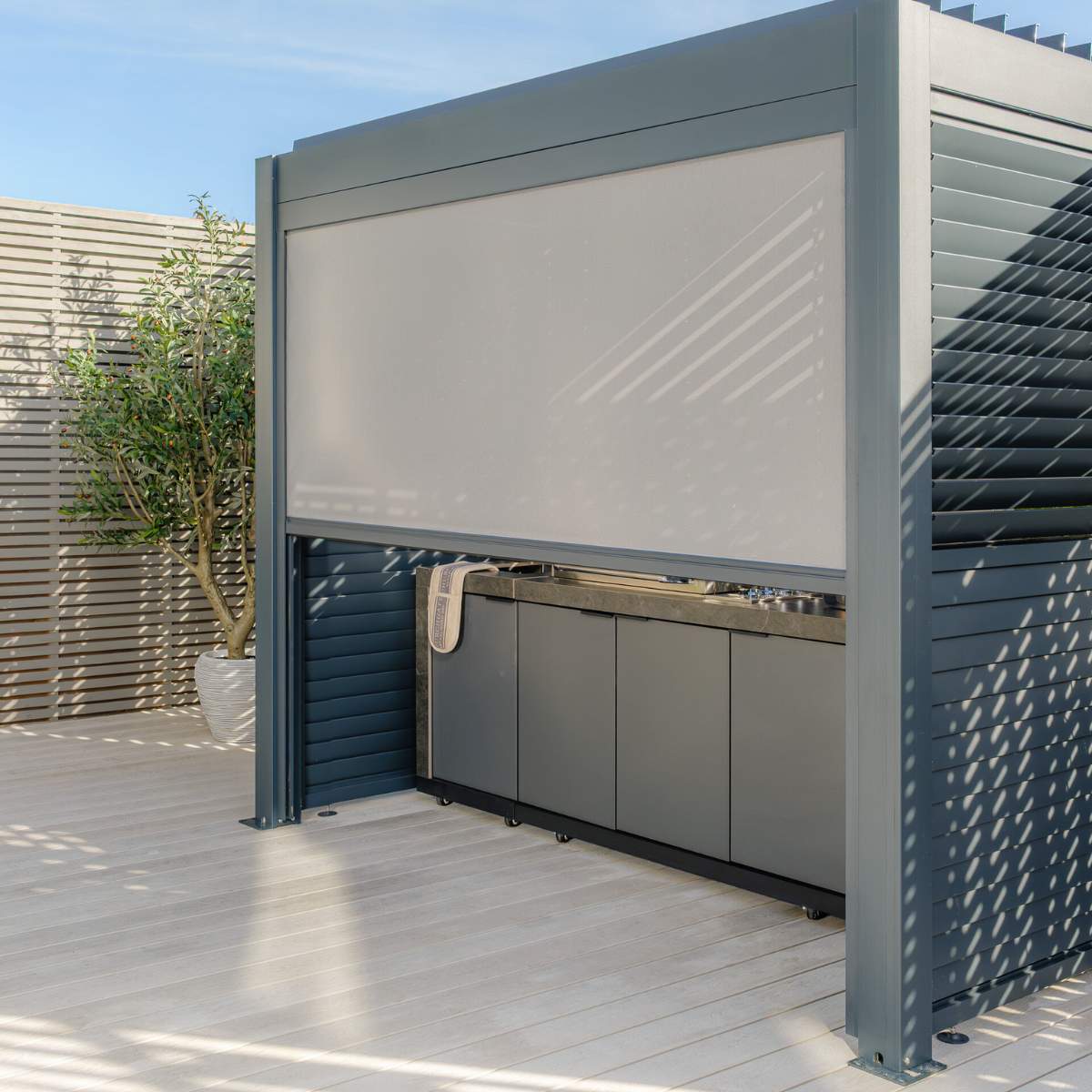 Maze - Eden Aluminium BBQ Shelter 3m x 1.4m Pergola