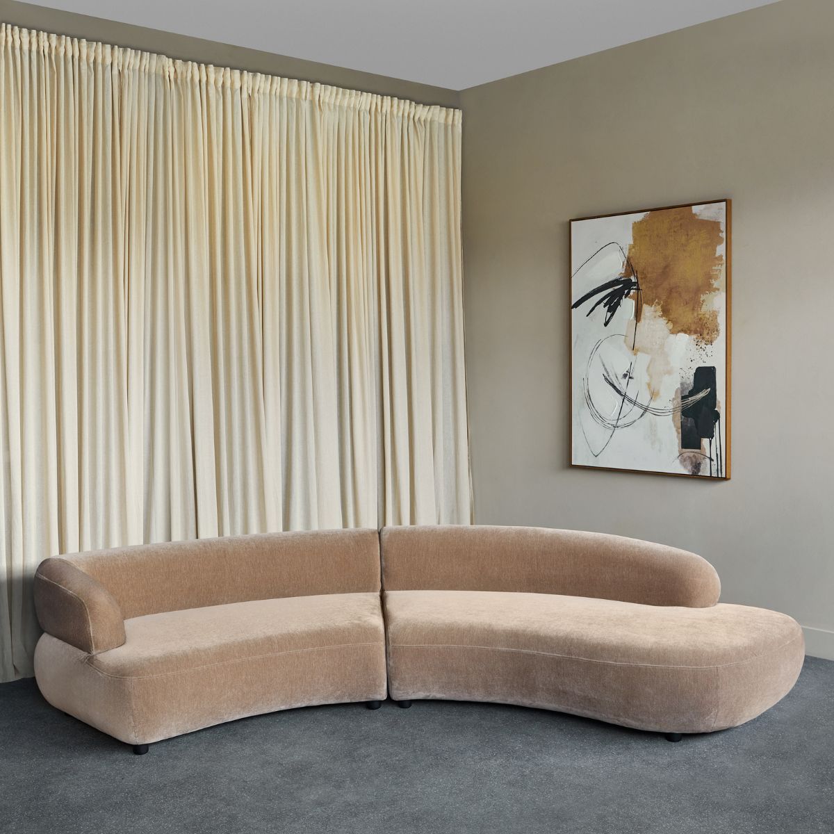 Libra Interiors Eden Modular Sofa in Mocha Velvet