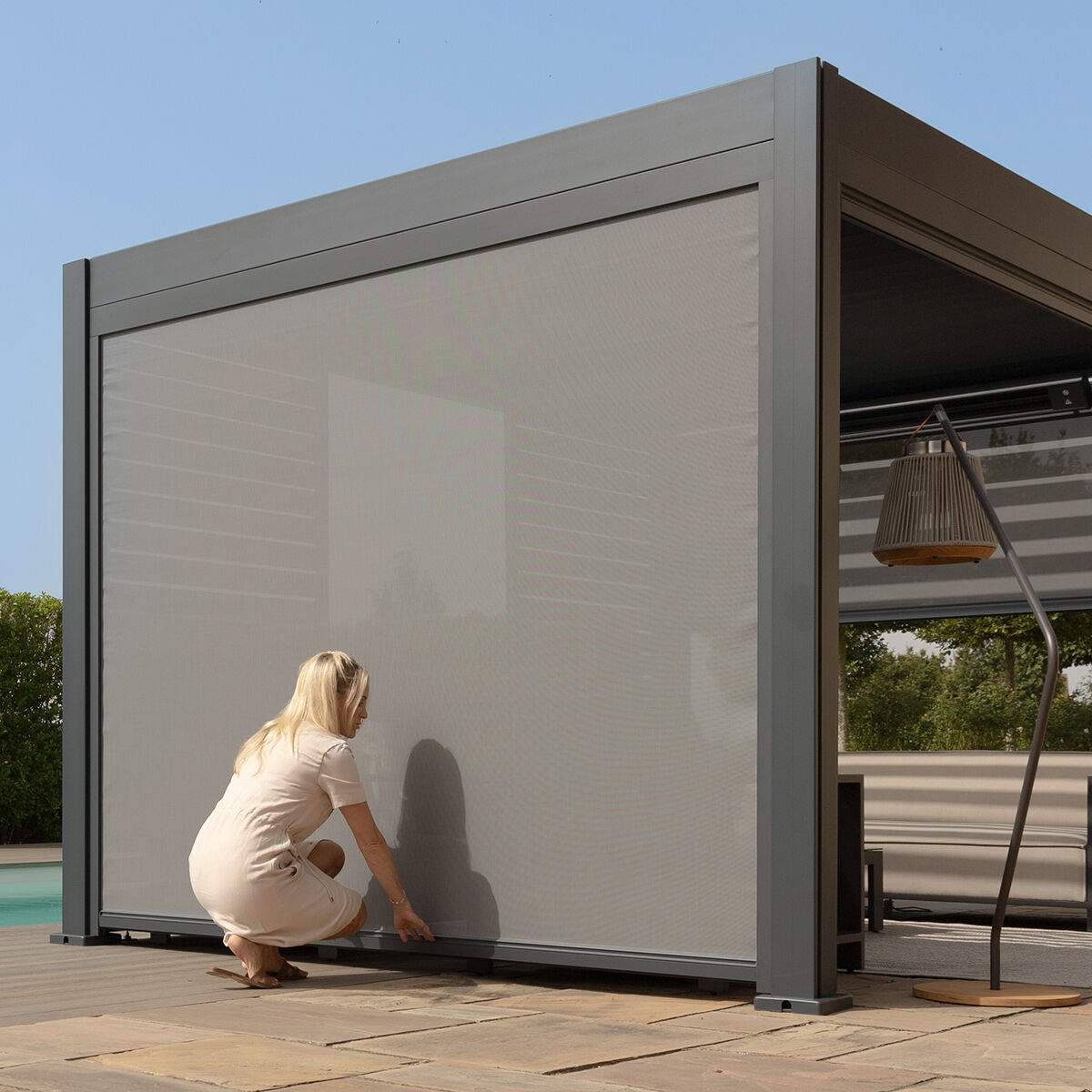 Maze - Eden Pergola Textilene Privacy Blind (4m)