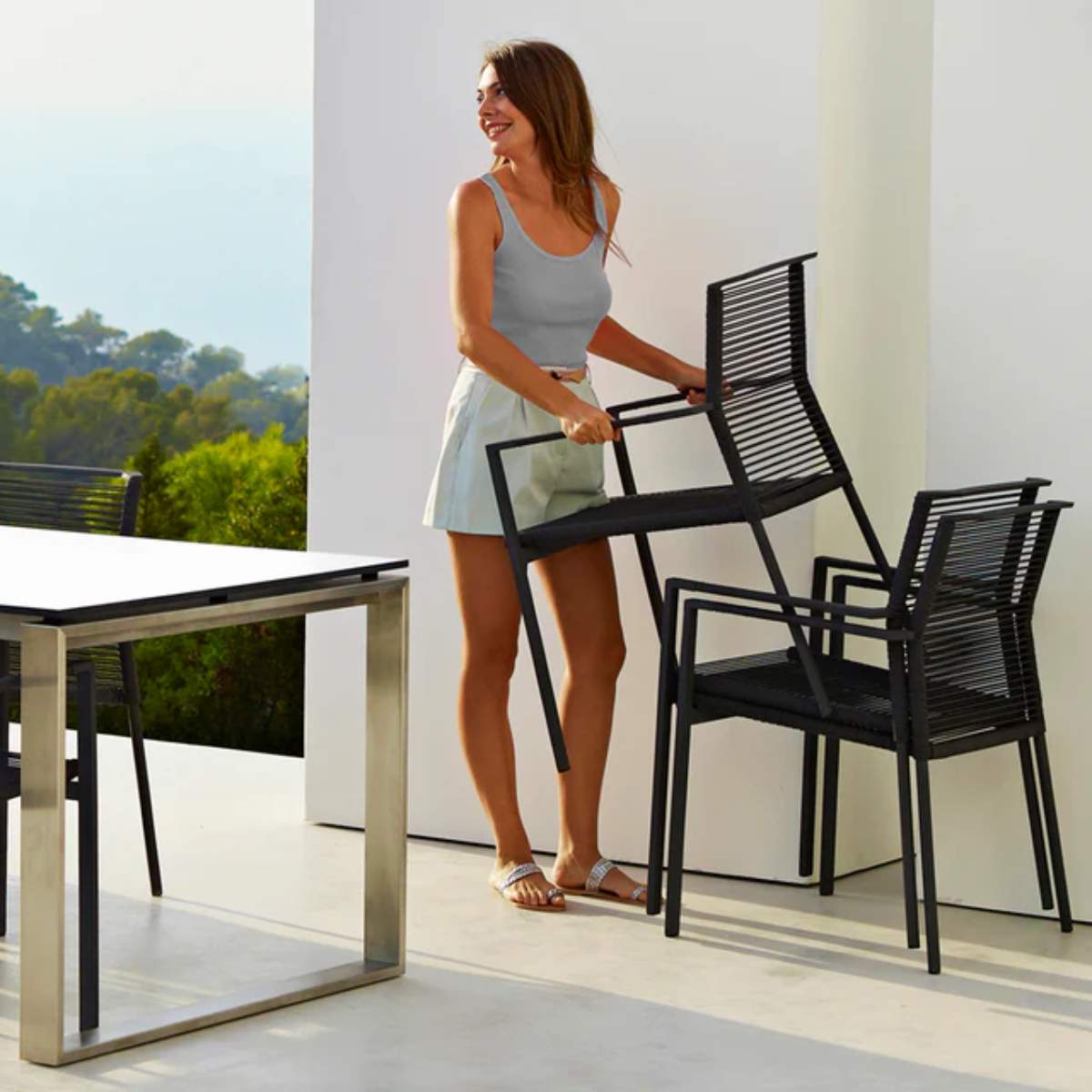 Cane-line Edge Dining Table W/ 120 cm Extensions